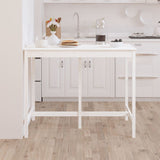 ZNTS Bar Table White 140x80x110 cm Solid Wood Pine 822158