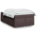 Box Spring Bed with Mattress Dark Brown 120x200 cm Fabric 3285369