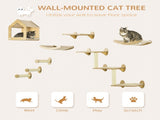 8 Piece Cat Shelves Set, with Cat House, Three Perches, Three Scratching Posts T3398P349937