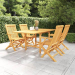 ZNTS 5 Piece Garden Dining Set Solid Teak Wood 3059595