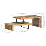 ZNTS 2 Piece Coffee Table Set Solid Reclaimed Wood 320393