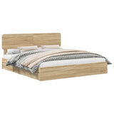 Storage Bed with Drawer Sonoma Oak 180 x 200 cm Engineered Wood 3412250