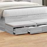 Bed Drawers Grey Sonoma 120 x 36.5 x 16.5 cm Engineered Wood 866944