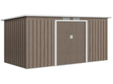 4 x 9ft Metal Shed, with Foundation Shed - Brown T3398P377665