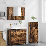 Bathroom Furniture Set with Drawer with Shelf 3 pcs Smoked Oak 3393028