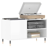 ZNTS Record Cabinet High Gloss White 85x38x48 cm Engineered Wood 831694