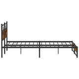 Metal Bed Frame without Mattress Smoked Oak 200x200 cm 3325112