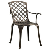Garden Chair Set of 2 Bronze Cast Aluminium Standard Durable 315570