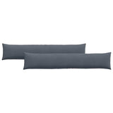 Sofa Pillows 2 pcs Dark Grey 200 x 40 cm Corduroy Fabric 42013886