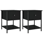 ZNTS Bedside Tables 2 pcs Black 34x35.5x45 cm Engineered Wood 825854