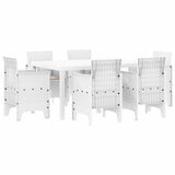 Garden Dining Set 7 pcs White Polt rattan 3378563