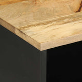 TV Cabinet Black 80x33.5x46 cm Solid Rough Wood Mango 4018643