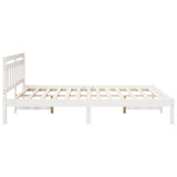 Bed Frame White 140 x 200 cm Solid Pine Wood 872372