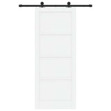 Sliding Door ORKDAL 86 x 211 cm Engineered Wood White and Black 3450080