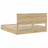 Storage Bed with Drawer Sonoma Oak 200 x 200 cm Engineered Wood 3410220