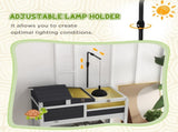Wooden Tortoise Enclosure, Tortoise Tank w/ Adjustable Lamp Holder, Openable Lid, Removable Main T3398P350004