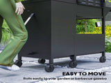 31 Burner Gas BBQ Grill with Storage Cabinet and Shelves, 9.5 kW Gas Barbecue Trolley with 6 Castor T3398P327991