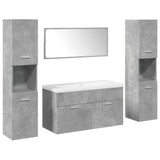 5 Piece Bathroom Furniture Set Concrete Grey Engineered Wood 3324887
