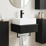 Wall-Mounted Wash Basin Black 40 x 41 x 39 cm Engineered Wood 890199