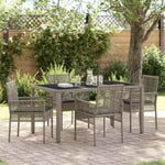 Garden Dining Set 5 pcs Grey Poly rattan 3334873