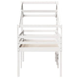 High Sleeper Bed without Mattress White 90x190 cm Single Solid Wood Pine 3281981