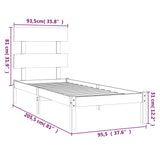 Bed Frame without Mattress White 90x200 cm Solid Wood 3104659