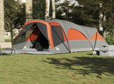 Family Tent Tunnel 8-Person Grey and Orange Waterproof 4009554