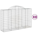 Arched Gabion Baskets 8 pcs 200x50x120/140 cm Galvanised Iron 3146347
