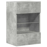 Wall Cabinets with LED Lights for TV 2 pcs Concrete Grey 40x30x60.5 cm 837085