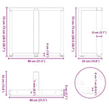 Dining Table Legs T-Shaped 2 pcs Black 80x35x cm Steel 4013060