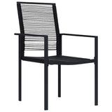 Garden Dining Set 3 pcs Black Powder-Coated Steel 3379163