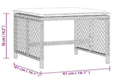 Garden Stools with Cushions 4 pcs Light Grey 41x41x36 cm Poly Rattan 365053