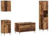 4 Piece Bathroom Cabinet Set BREDA Old Wood Engineered Wood 3417970