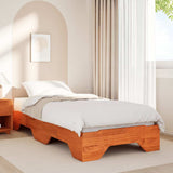 Bed Frame No Mattress Stackable Wax Brown 90x190 cm Single Solid Wood 859210