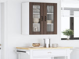 Wall Glass Cabinet LUCCA Brown Oak 60 x 31 x 80 cm 885092