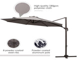 3m Cantilever Aluminium Frame Outdoor Garden Parasol Grey T3398P323914