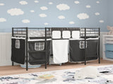 Kids'Loft Bed Frame with Curtains Black 100 x 190 cm 42020791