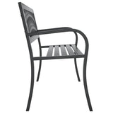 Garden Bench Black 120 cm Steel 366541
