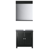 2 Piece Bathroom Furniture Set "BERG" Black Solid Wood Pine 3206493