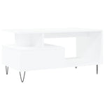 ZNTS Coffee Table White 90x49x45 cm Engineered Wood 831020