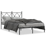 Metal Bed Frame without Mattress with Headboard Black 120x190cm 376499