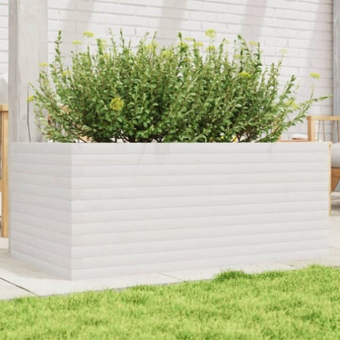 Garden Planter White 110x60x46 cm Solid Wood Pine 3282460