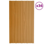 Roof Panels 36 pcs Galvanised Steel Light Wood 80x45 cm 317208