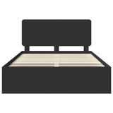Bed Frame with Headboard Black 140 x 200 cm Solid Pine Wood 3412480
