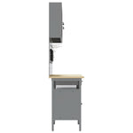 ZNTS 10 Piece Work Cabinet and Pegboard Set - Black MDF and Metal 3321482