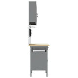 ZNTS 10 Piece Work Cabinet and Pegboard Set - Black MDF and Metal 3321482