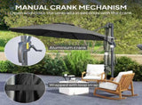 3 x 3m Overhanging Cantilever Parasol - Black T3398P328037