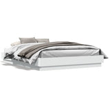Bed Frame with LED without Mattress White 140x200 cm 3209793