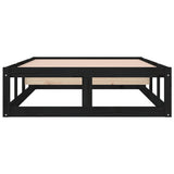 Bed Frame without Mattress Black 75x190 cm Small Single Solid Wood 820825