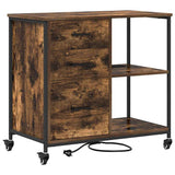 Cabinet with Charging Station Smoked Oak 76 x 41 x 72 cm 859837